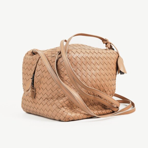 Bottega Veneta Light Brown Intrecciato Leather Box Bag - Picture 2 of 13